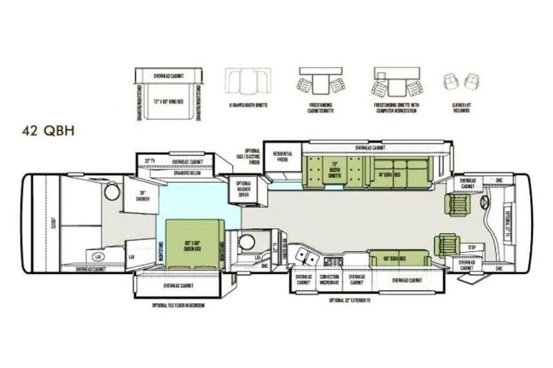2012 Tiffin Phaeton 42QBH Floorplan