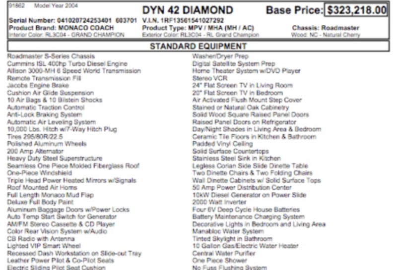 2004 Monaco Dynasty 42 Diamond IV - 049