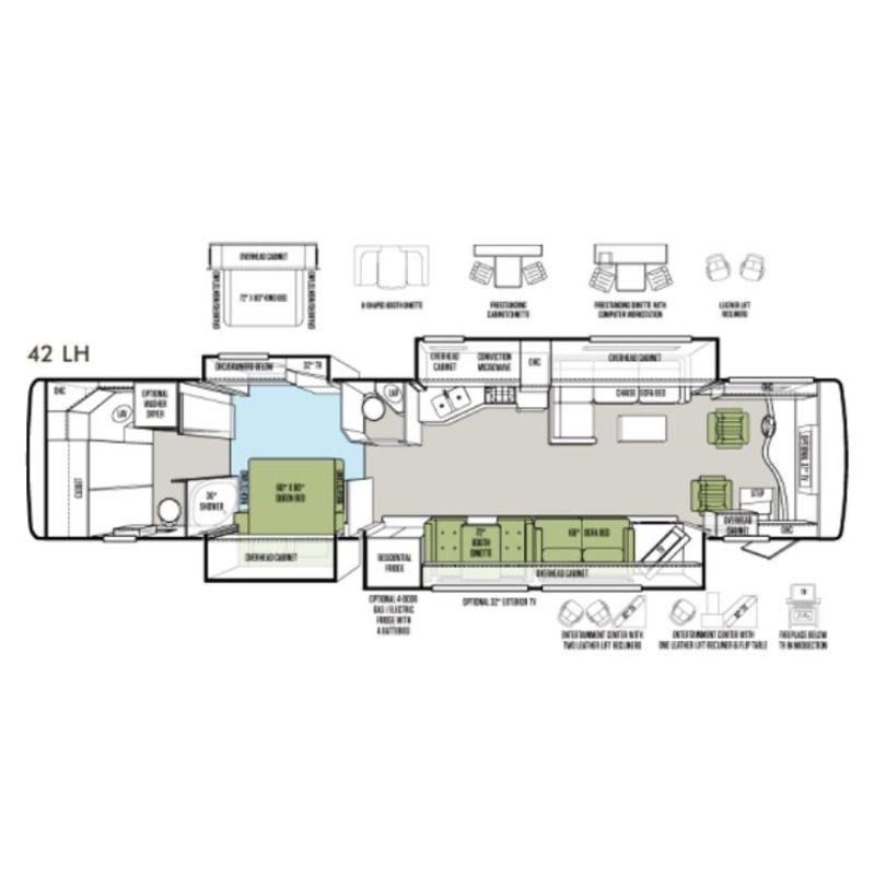 2013 Tiffin Phaeton 42 LH Floorplan