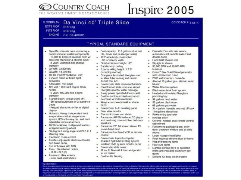 2005 Country Coach Inspire 330 DaVinci - 010
