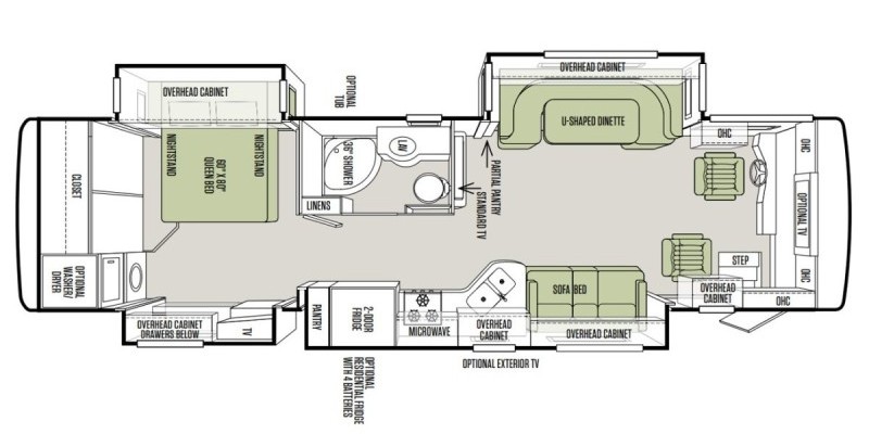 2013 Tiffin Allegro RED 34QFA Floor Plan