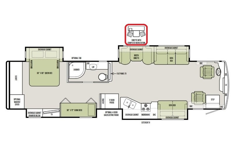2018 Tiffin Allegro RED 38QBA Floorplan